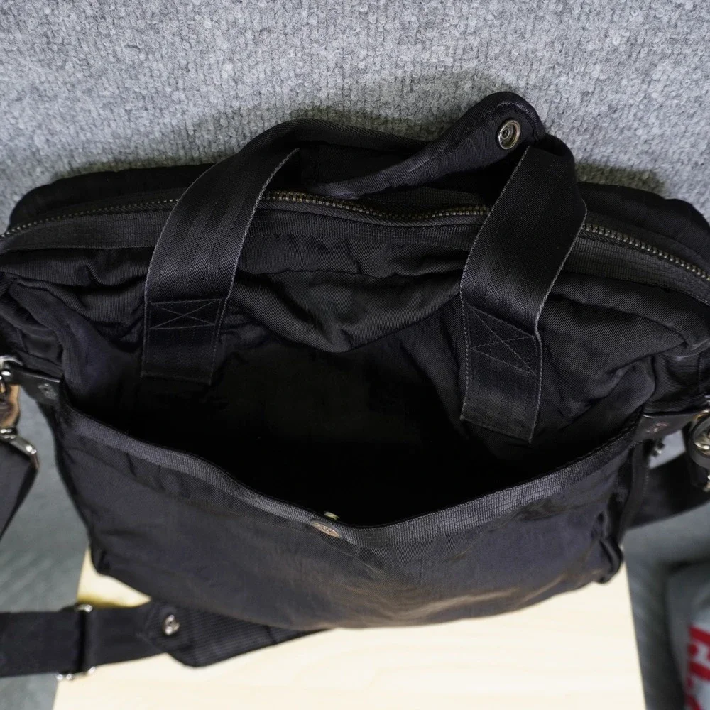 Vintage Diesel Messenger Bag Black Utility Tactical Nylon Leather Laptop Case